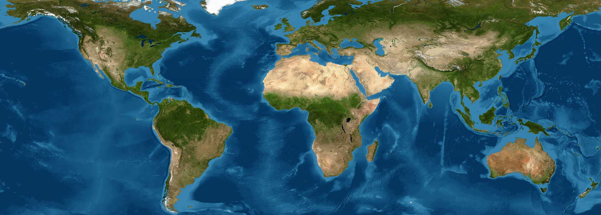 image of a world map with showing the continents and oceans